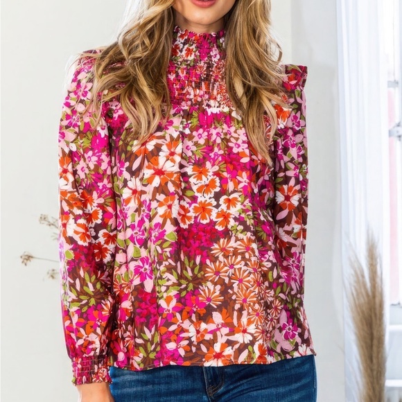 Floral Smocked Yoke Blouse - Picture 3 of 7
